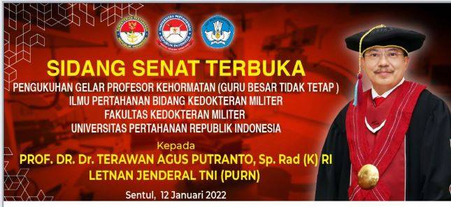 Mantan Menkes, Terawan Dianugerahi gelar Profesor Kehormatan Ilmu Pertahanan Bidang Kedokteran Militer