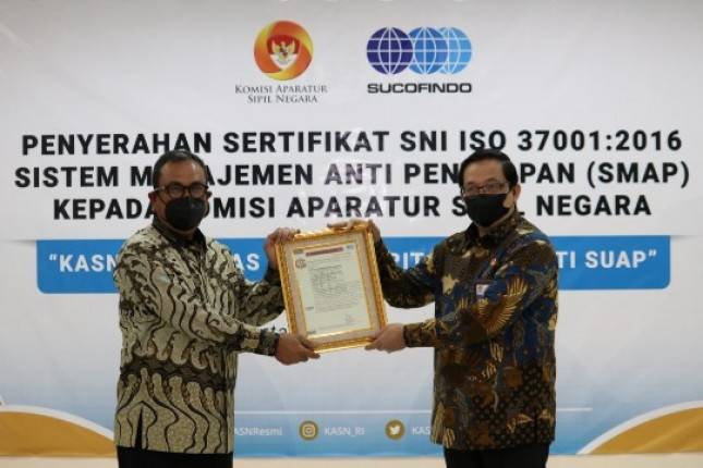 Komit Berantas Korupsi, KASN Meraih Sertifikasi ISO 37001:2016 Sistem Manajemen Anti Penyuapan
