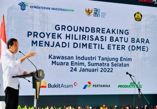 Presiden Jokowi Pastikan Hilirisasi Batu Bara Jadi DME Bisa Tekan Impor Elpiji dan Buka Lapangan Kerja