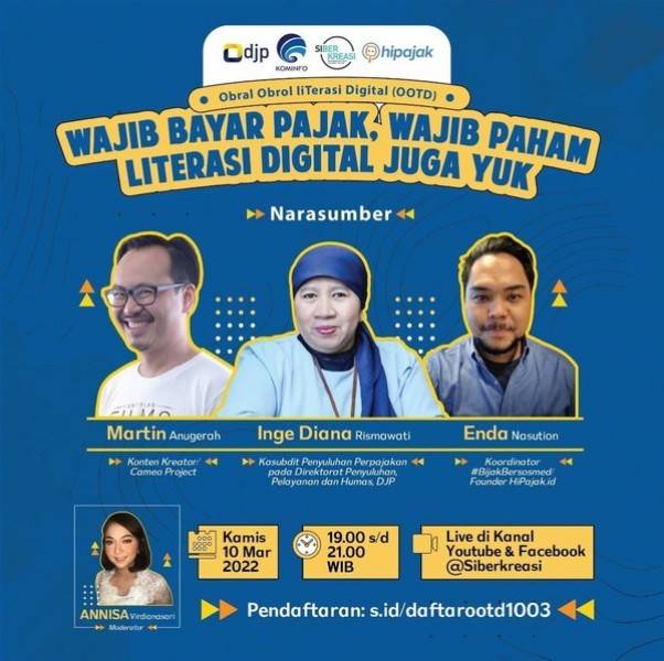 Kominfo Bersama Siberkreasi Mengajak Warganet Membayar Pajak Menggunakan Aplikasi Digital