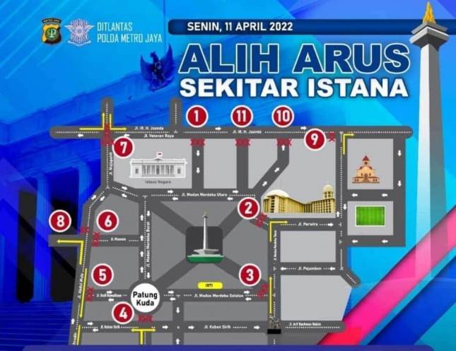 Polda Metro Jaya Siapkan Rekayasa Lalu Lintas di Sekitar Lokasi Demo 11 April