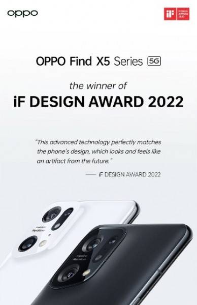 OPPO Find X5 Series Menangkan Penghargaan Prestisius, iF DESIGN AWARD 2022