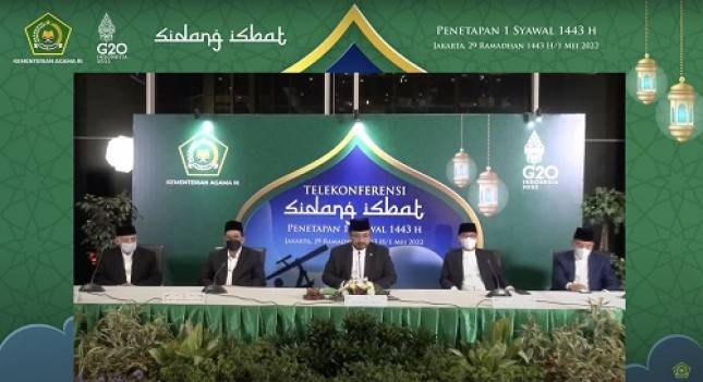 Pemerintah Tetapkan 1 Syawal 1443H Jatuh Pada Senin, 2 Mei 2022