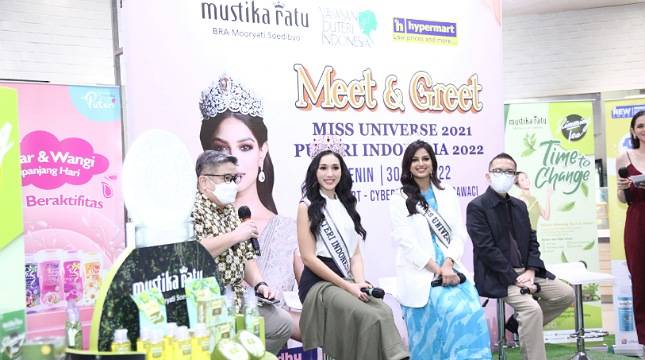 Sebarkan Semangat Produk Dalam Negeri, Mustika Ratu dan Hypermart Hadirkan Miss Universe 2021 dan Puteri Indonesia 2022
