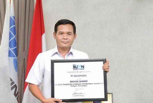SUCOFINDO Raih The Most Promising Company in Strategic Marketing pada BUMN Entreprenurial Marketing Award 2022