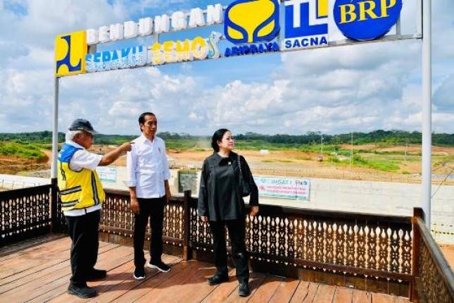 Presiden Jokowi Tinjau Progres Pembangunan Bendungan Sepaku Semoi