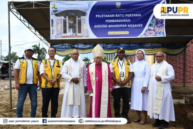 Peletakan Batu Pertama Gedung Keuskupan Merauke oleh Kementerian PUPR