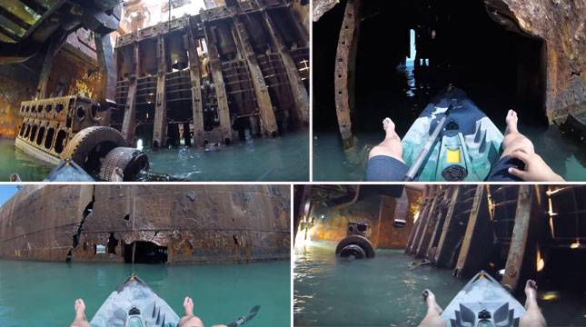 Gunakan Kayak, Wisatawan Bisa Menjelajahi Isi Kapal yang Karam Puluhan Tahun 