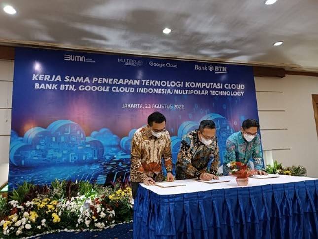 Genjot Inovasi Layanan, BTN Bermitra dengan Google Cloud Indonesia dan Multipolar Technology