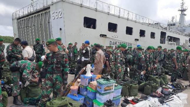 Kolakops Korem 174/ATW Merauke Gelar Sweeping Gabungan Terhadap Satgas Pamtas RI-PNG Yonif 123/RW dan Yonif 410/ALG Yang Purna Tugas