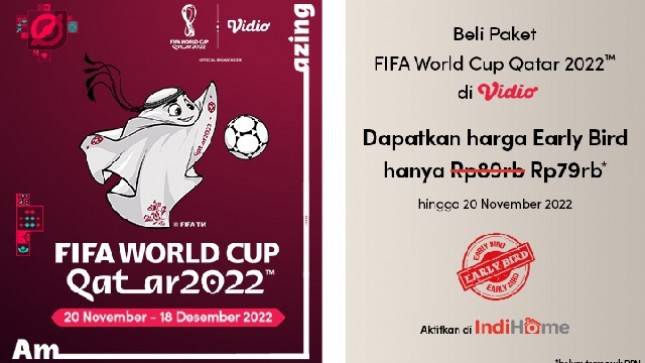 Kolaborasi IndiHome dengan Platform Vidio Siap Manjakan Penggemar FIFA World Cup 2022