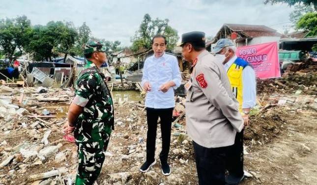 Presiden Jokowi  Berikan Arahan ke Pangdam dan Kapolda: Gerakkan TNI-Polri Bantu Bersihkan Puing