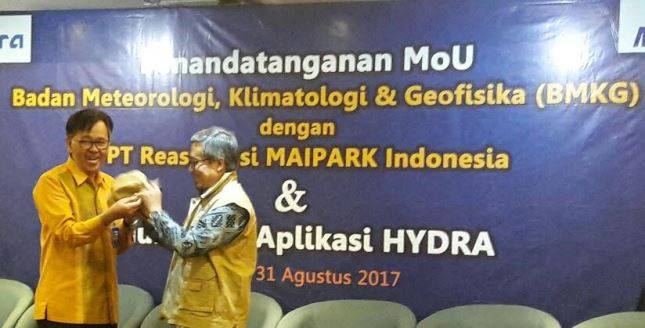 Reasuransi MAIPARK Bersama BMKG Luncurkan Aplikasi HYDRA