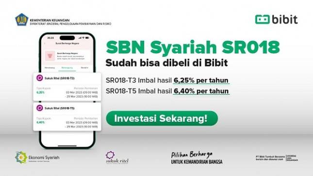 SBN Syariah SR018 Dijamin Negara 100%, Sudah Bisa Dibeli Mulai Hari Ini