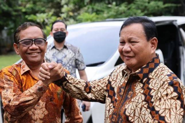 Menhan Prabowo  Subianto Silaturahmi ke Menko Mahfud MD dan Muhadjir Effendy 