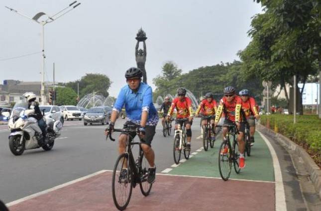 Dankormar Mayor Jenderal TNI (Mar) Nur Alamsyah Gowes Bersama PJU Korps Marinir