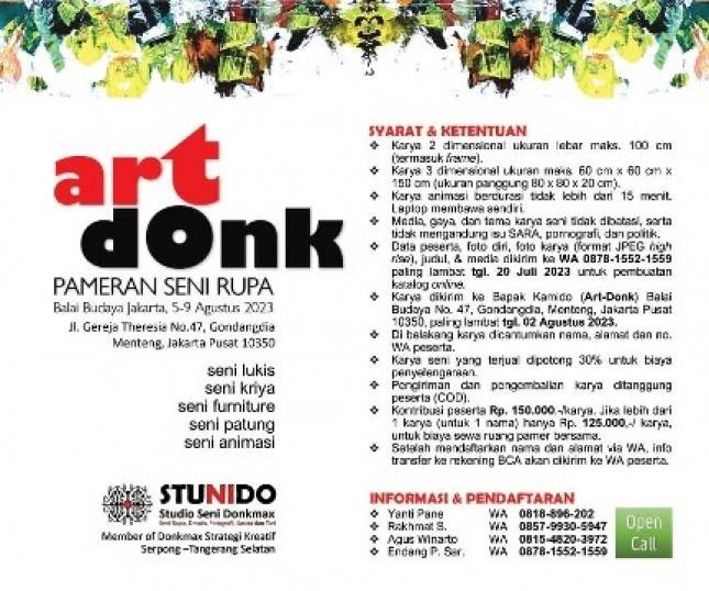 Pameran ART-DONK di Balai Budaya Jakarta Agustus Mendatang