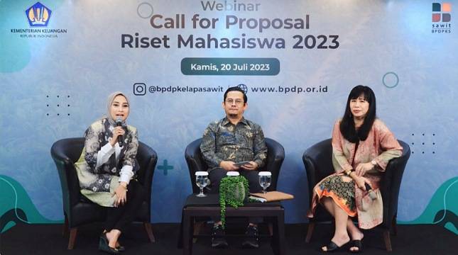 Sosialisasi Program Lomba Riset Sawit Tingkat Mahasiswa Tahun 2023, BPDPKS Gelar Web Seminar Call for Proposal