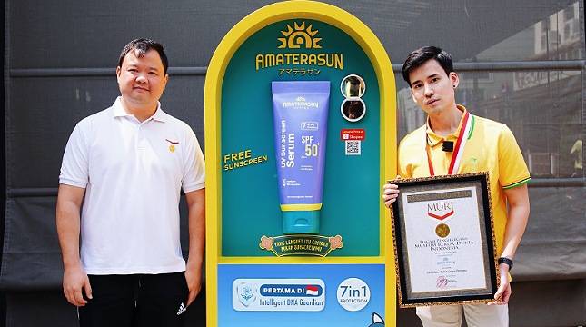 Amaterasun Sukses Raih Rekor MURI dengan Menghadirkan Sunscreen Dispenser Pertama di Indonesia