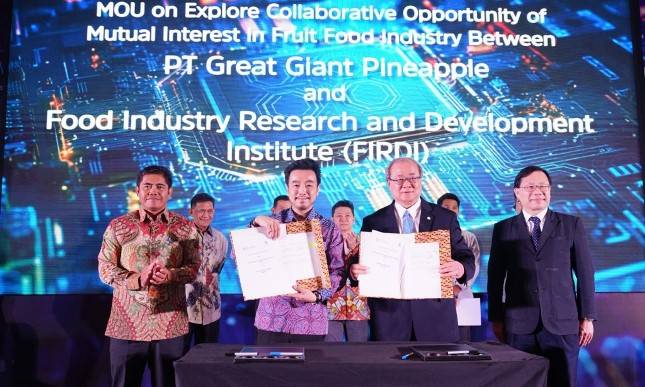 Integrasikan Kapasitas Teknologi Industri Taiwan, Great Giant Pineapple Tandatangani Kerjasama dengan FIRDI