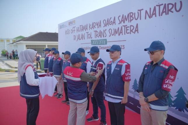Siap Kawal Nataru 2023/2024 di Jakan Tol Trans Sumatera, Hutama Karya Gelar Apel Siaga
