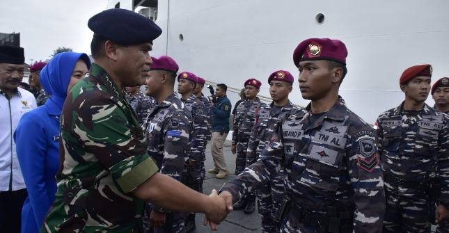 Dankormar Hadiri Upacara Penyambutan Satagas Pelaratan Muhibah/ Port Visit ke Gaza