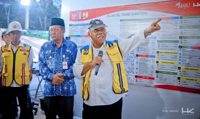 Tinjau Proyek Pembangunan Tol  Bayung Lencir- Tempino  Seksi 3 , Meteri PUPR Apresiasi  Kinerja Hutama Karya