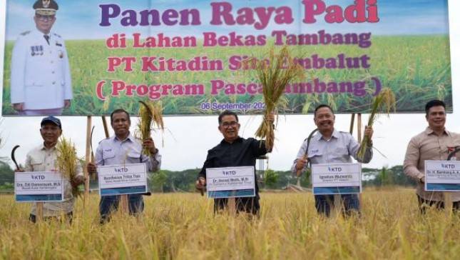 Keren! Panen Raya Padi di Lahan Eks Tambang PT Kitadin, Akmal: Praktek Cerdas, Bisa Jadi Contoh Bagi Daerah Lain