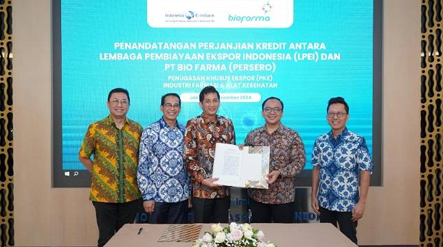 LPEI Beri Fasilitas Kredit Modal Kerja Ekspor kepada PT Bio Farma Senilai Rp300 Miliar
