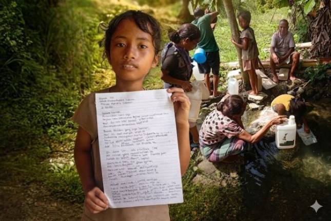 Jeritan Mariani Cesilia Ane, Anak Desa Paralando Pedalaman Manggarai Flores: Pak Prabowo Kami Butuh Air Bersih