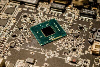 Chip processor komputer - Ilustrasi teknologi chip AI