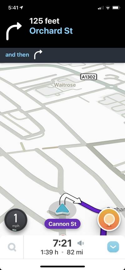 Waze app screenshot navigation
