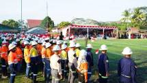 Peringatan Hari Ulang Tahun (HUT) ke-81 Republik Indonesia di PT Nusa Halmahera Minerals (NHM). Upacara yang berlangsung khidmat di Lapangan Mini Soccer Gosowong, Senin (17/8),