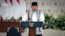 Presiden Prabowo Subianto menyampaikan optimisme terhadap masa depan Indonesia saat menghadiri acara syukuran 100 tahun Pondok Modern Darussalam Gontor, 19 September 2026 (bakomri/AI)
