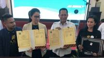 Ketua Umum Parfi56 Marcella Zalianty menandatangani MOU dengan BNN yang diwakii oleh Kepala BNN Budi Waseso.