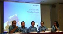 Sandy Permadi (Dir Keuangan), Purnomo Prawiro (Dirut), Sigit P. Djokosoetono (Direktur), Andre Djokosoetono (Direktur), Amelia Nasution (MD) (Foto Abe)