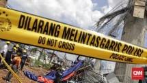 Ilustrasi Rubuhnya Tiang pancang Proyek LRT (foto cnnindonesia.com)