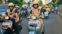 Serukan Semangat Keberagaman, Menteri Jonan Naik Vespa Bersama Pemuda Muhammadiyah