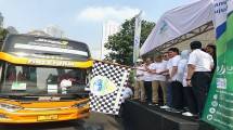 Wakil Gubernur Sandiaga Uno dan Direksi BPJS Ketenagakerjaan melepas pemudik