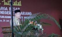 Menristekdikti Mohamad Nasir saat memberikan Tausiah di acara Halalbihalal Keluarga Besar Universitas Negeri Semarang (Unnes). 