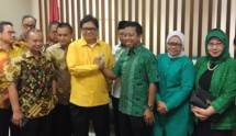Ketum PPP Romahurmuziy dan Ketum Golkar Airlangga Hartarto (Foto Setkab)