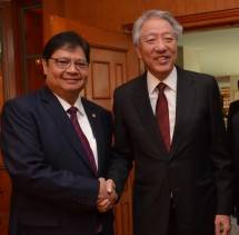 Menteri Perindustrian Airlangga Hartarto bersama Menteri Kordinator Keamanan Nasional Singapura, Teo Chee Hean (Foto: Dok. Industry.co.id)