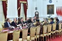 Presiden Jokowi menerima Menlu Amerika Serikat (AS) Mike Pompeo, di Istana Merdeka, Jakarta, Minggu (5/8). (Foto: Humas/Agung)
