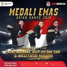 Pesilat Nunu Nugraha, Asep Yuldan Sani, dan Anggi Faisal Mubarok raih Emas di Asian Games 2018