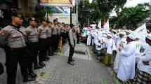 Ilustrasi demonstrasi FPI. (Robertus Pudyanto/NurPhoto)
