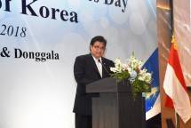 Menteri Perindustrian Airlangga Hartarto ketika mewakili Pemerintah Indonesia pada National Day & Armed Forces Republic of Korea di Jakarta (Foto: Kemenperin) 