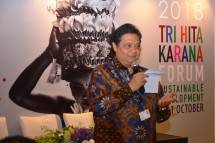 Menteri Perindustrian Airlangga Hartarto saat menjadi pembicara pada Forum Tri Hita Karana (Foto: Kemenperin)
