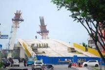 Foto progres pembangunan jembatan Siak IV Riau, Pekanbaru