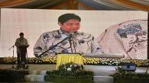 Menteri Perindustrian Airlangga Hartarto saat meresmikan pabrik baru kaca terintegrasi PT. Asahimas Flat Glass di Cikampek (Foto: Ridwan/Industry.co.id)