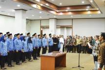Sekjen Kemenperin Haris Munandar saat pengambilan sumpah Pegawai Negeri Sipil (PNS) baru di lingkungan Kementerian Perindustrian
